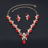 Water drop Butterfly Bridal Jewelry Sets for Women Earring Necklace Set Rhinestone Crystal Wedding Jewelry Sets 3 Pcs Gifts