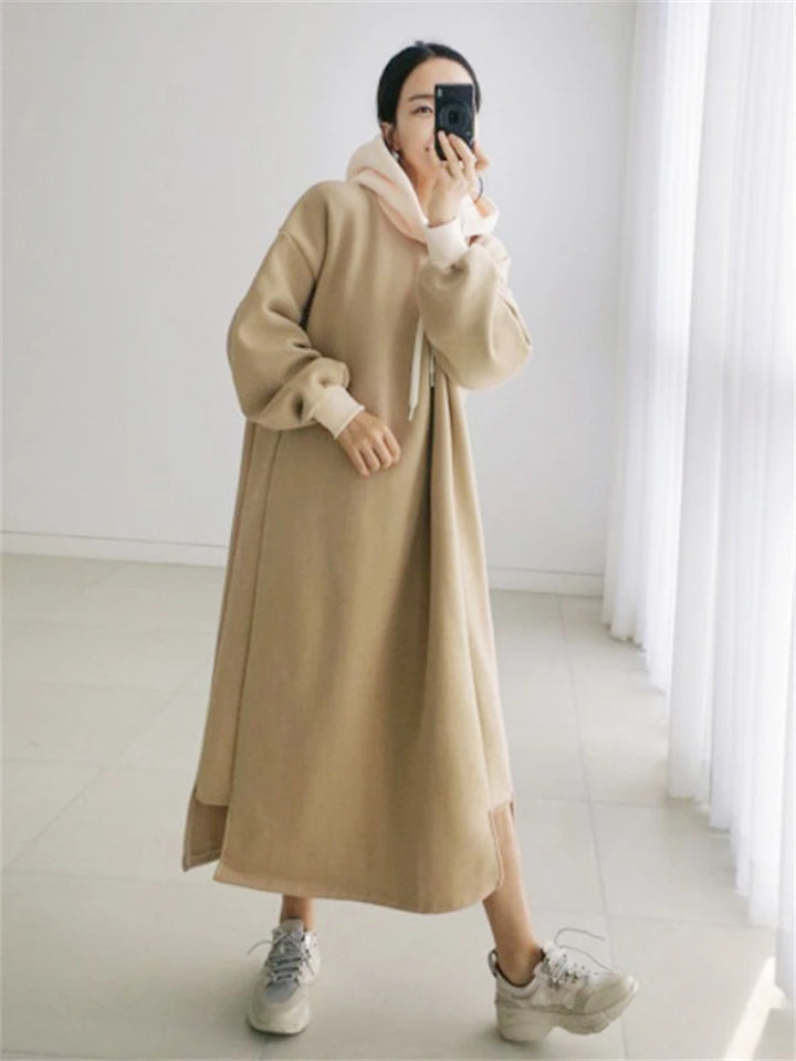 Women Dress Sweater Women Dress Thick Winter Fall Long Sleeve Knitted Dresses