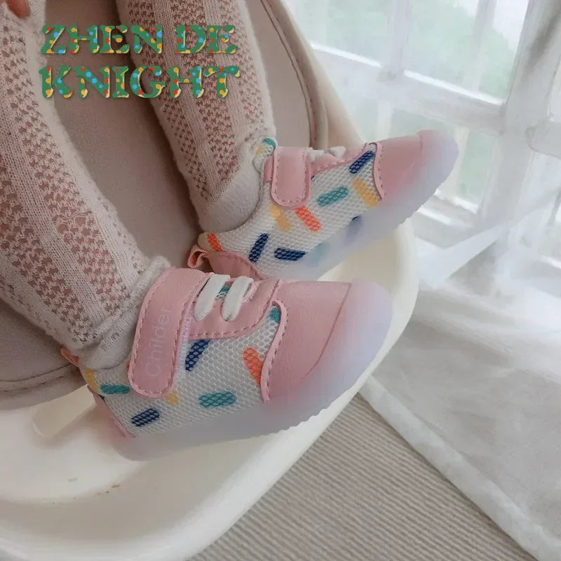 2024 New 2024 Spring and Fall New Season Models Boys Toddler Shoes Girls Soft Sole Mesh Breathable Single Shoes