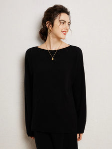 Autumn Winter 100% Cashmere Sweater Luxury Women's  Pullover Skirt Two Pieces Set