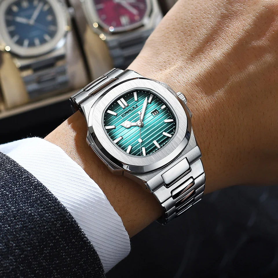 Luxury Man Wristwatch Business Stainless Steel Quartz Men Watch Waterproof