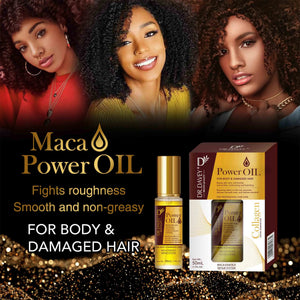 50ml Maca Power Moroccan Argan Oil for Hair Healing Cold Pressed Weightless Hair Serum for Rescue Frizzy and Damaged Locks