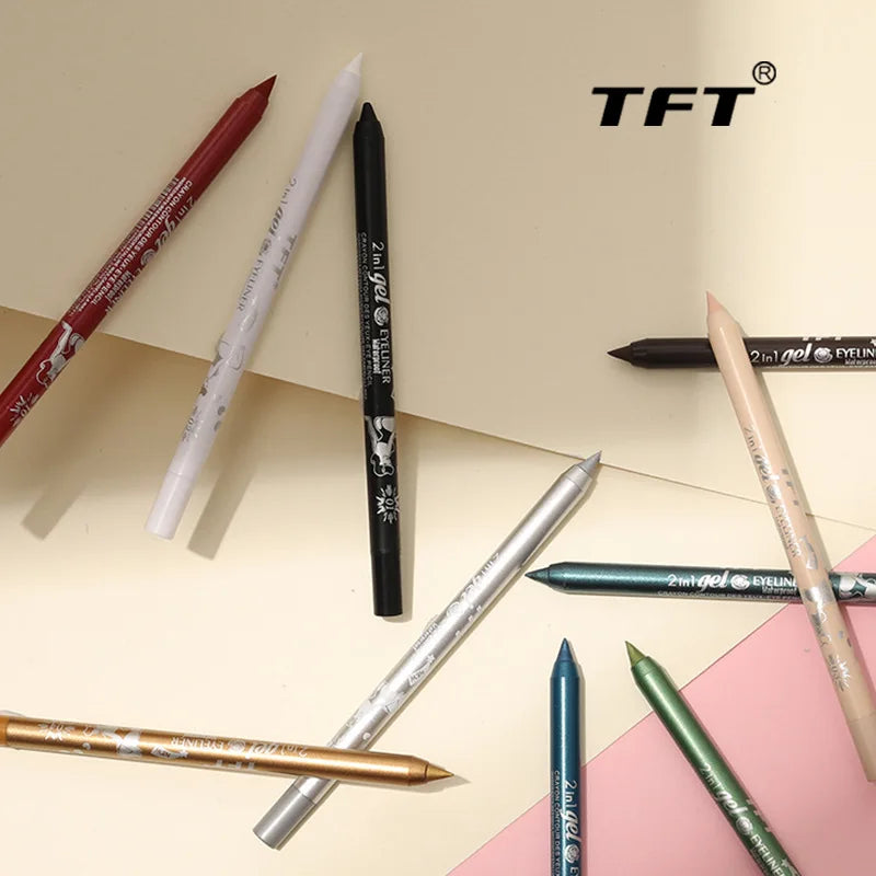 Waterproof Eyeliner Long Lasting Pencil Colourful Pigment Blue Black White Color Gel Eye