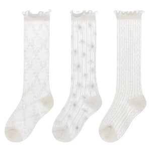 Korean Baby Children Girl Cute Socks Kids White Color Mesh Breathable School Uniform Stockings