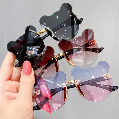 Kids Sun Sunglasses Bear Shape Children Glasses Trendy Girls Cartoon Eyeglasses Shades Driver Anti-Glare Boys  Sunglasses