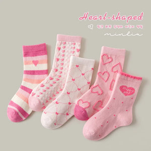 Little Girls Socks Spring Baby Cotton Socks Big Children Girl Cartoon Love