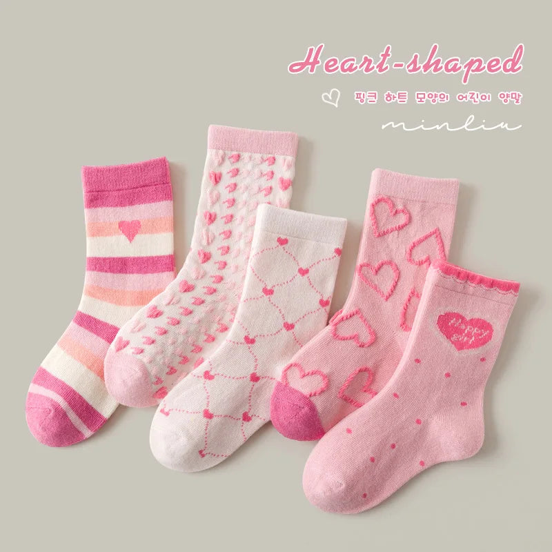 Little Girls Socks Spring Baby Cotton Socks Big Children Girl Cartoon Love