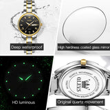OLEVS High Quality Luxury Couple Watch For Men Women Stainless Steel Original Watches Top Brand Waterproof Couple Wrist Watches