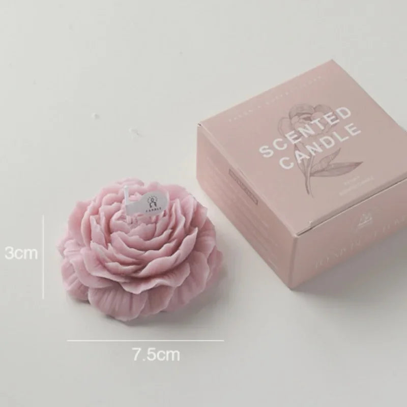 Peony Candle 3D Plant Aromatherapy  Candle Decoration Living Room Bedroom Minimally Decorated Flowers