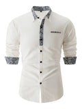 Autumn quality Cotton Linen men's long sleeve Shirt lapel Business casual pocket shirt style Office shirt