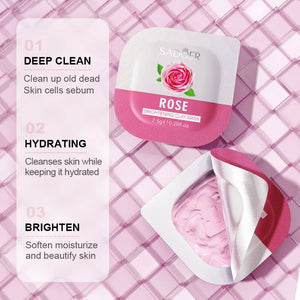8pcs Rose Mud Mask Moisturizing Deep Cleansing Mask Whitening Blackhead Pores Oil Control Anti-Acne Smearing Mud Mask Face Care