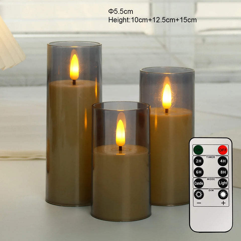Outdoor flameless Candle Window Lamp & Remote Control Timer,Yellow LED Flickering Electric Pillar Candles