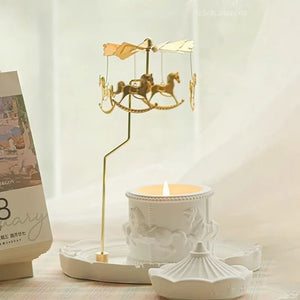 Christmas Scented Candle Set Carousel Sculpture Gypsum Aromatherapy Candles