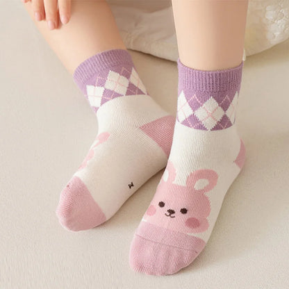 5 Pairs /lot Cute Baby Girls Socks Spring Autumn Cartoon Children Socks Infant Toddler