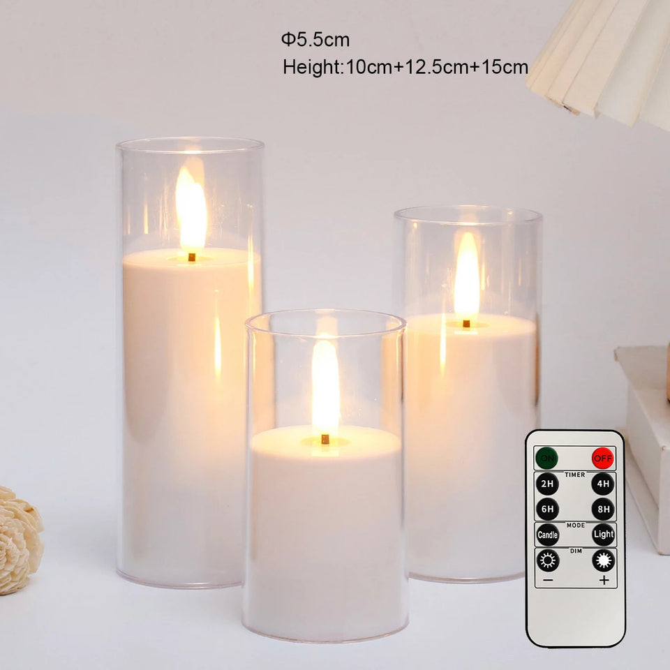 Outdoor flameless Candle Window Lamp & Remote Control Timer,Yellow LED Flickering Electric Pillar Candles