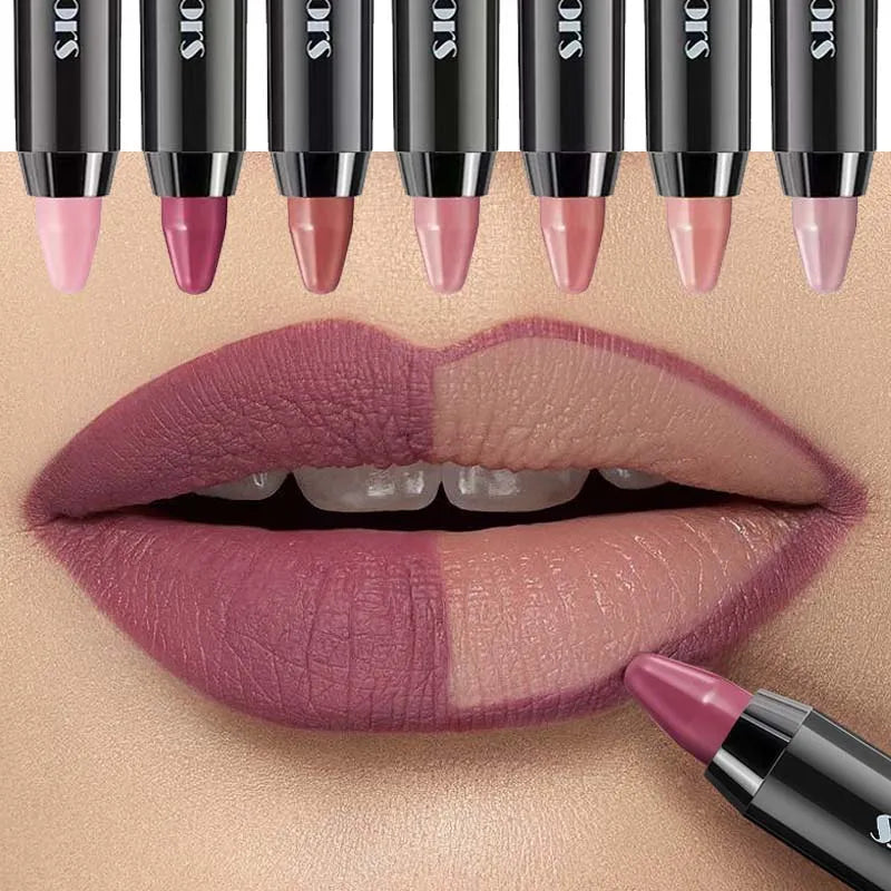 1PC 8 Colors Velvet Matte Lipsticks Pencil Waterproof