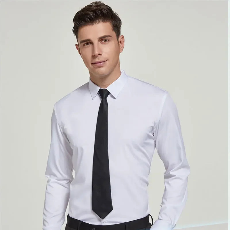 Men's White Shirt Long-sleeved Non-iron Business Professional Work