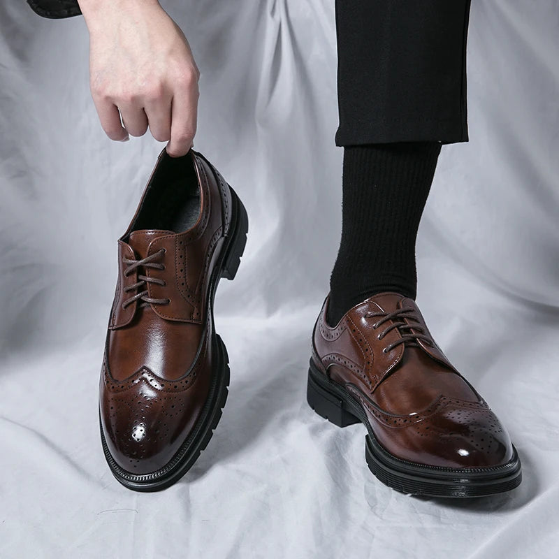 Men Business Formal Shoes Man Oxford Casual Shoes Men Brand Black Classic Comfortable Fashion Derby Shoes Luxury Leather Shoes