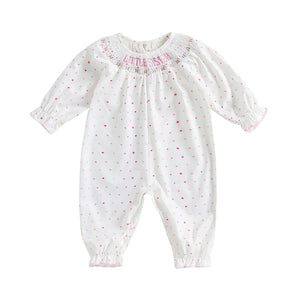 Toddler Girls Floral Print Ruffle Sleeve Romper with Bow Detail and Smocked Waistband for Summer Outfits