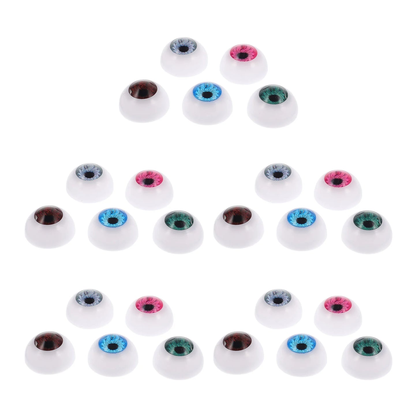 50 Pcs Supplies Artificial Eyes Halloween Toys Half Eyeballs Props Acrylic DIY Material For Color contact lenses