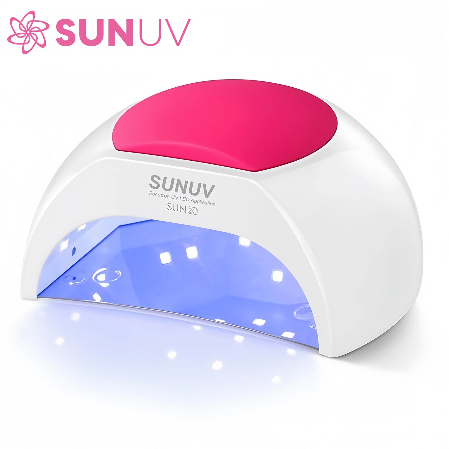 SUNUV SUN2C 48W Nail Lamp UV Lamp SUN2 Nail Dryer for UVLED Gel Nail Dryer Infrared Sensor with  Rose Silicone Pad Salon Use