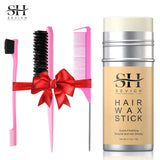 Hair wax stick with hair comb and bristle brush and edge brush for wig edge control Broken Hair Artifact Wax Comb Kit