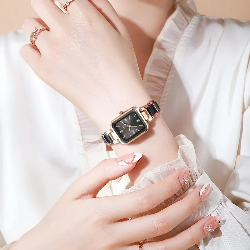 New Fashion Women Watch Versatile Square Dial Quartz Watches Luxury Ladies Gift Wristwatch