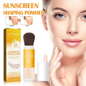 2pcs Waterproof Spf50 Sunscreen Loose Powder Sunblock Skin Protective Invisible Pore Solar Blocker Oil Control For Face Care