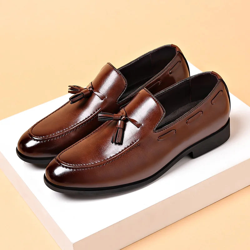 Men Brand New Business Casual Shoes Slip on Leather Shoes Plus Size for Men Wedding Party Shoes