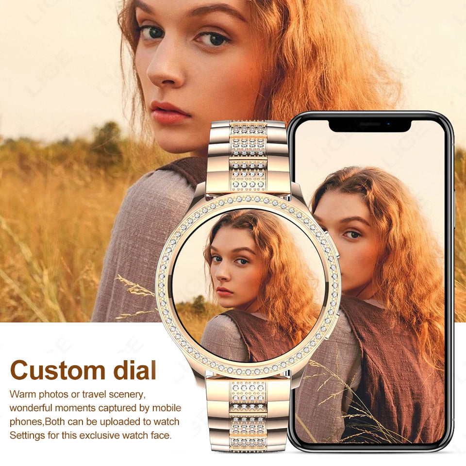 LIGE 1.32 inch Women Smart Watch Bluetooth Call AI Voice Assistant Women's Watches