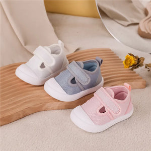 Baby First-Walking Shoes Kid Shoes Trainers Toddler Infant Boys Girls Soft Sole Non Slip Cotton Mesh Breathable Lightweight TPR
