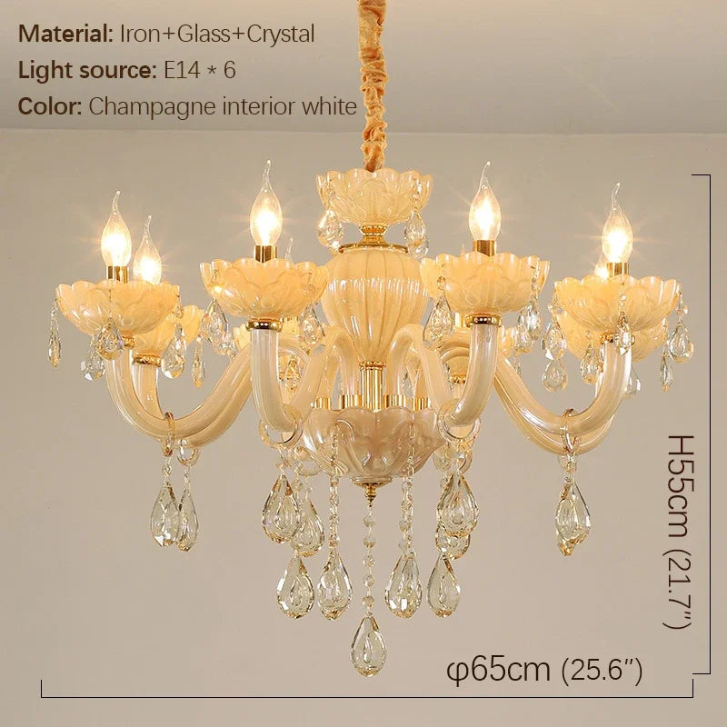 European Crystal Pendent Lamp Candle Lamp Luxury Art Living Room Restaurant Bedroom