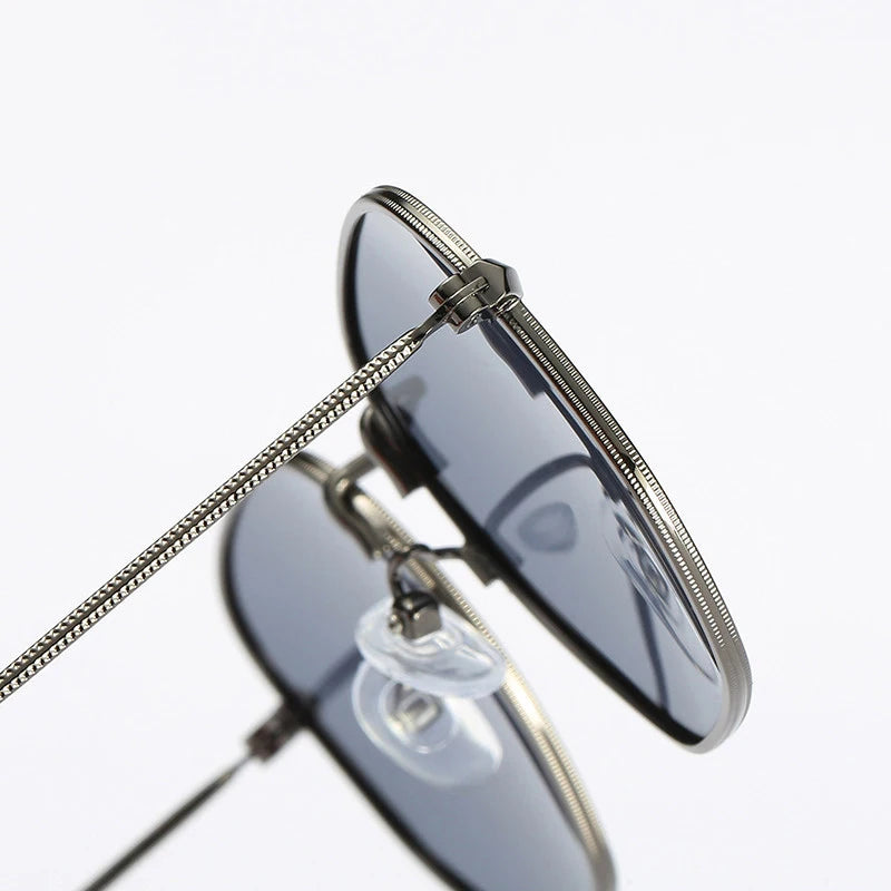 Metal Vintage Sunglasses Men Luxury Brand Polygon Glasses Men
