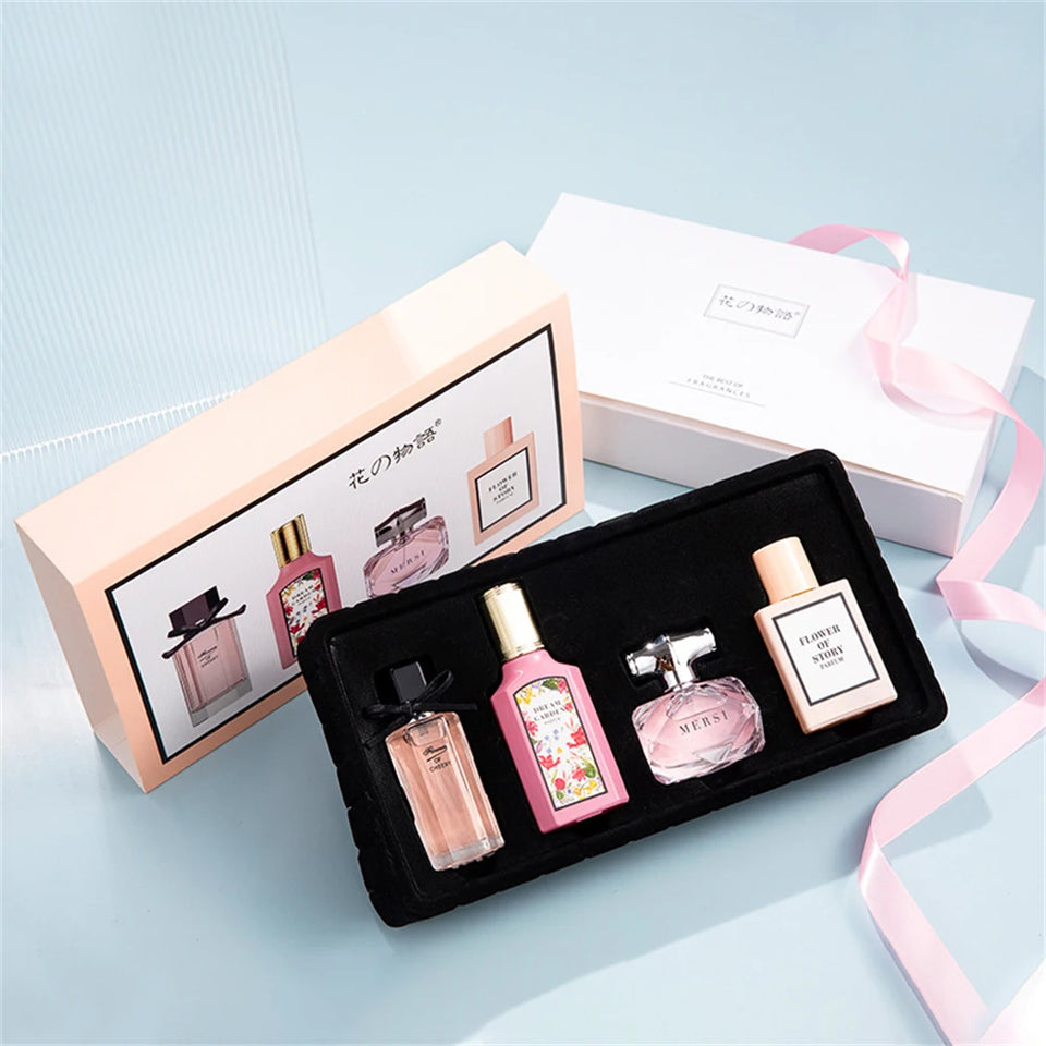 Brand Perfume Women Gift Box Four Piece Set Plant Floral Scent Pheromone Lasting Fragrance