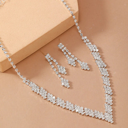 2Pcs Simple Geometric Zircon Necklace