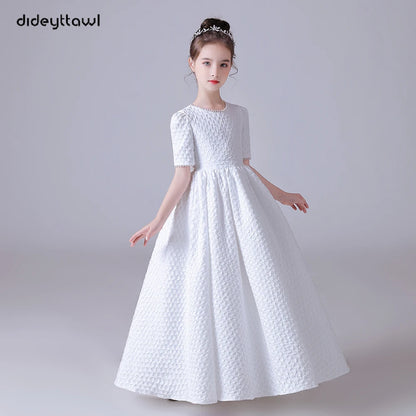 Girls Dress For Wedding Party Short Sleeves Concert Junior Bridesmaid Gown