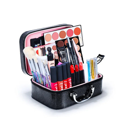 POPFEEL Eyeshadow Lip Gloss Foundation Lip Gloss Lipstick Cosmetic Case Complete Makeup Set KIT014 Cosmetics Tools Wholesale Hot