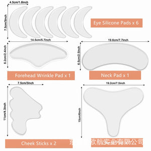 Silicone Wrinkle Stickers Set Facial Hand Skin Care Firming Skin Wrinkle Removal Silicone Patches Lift Chest Anti-Wrinkle Pad