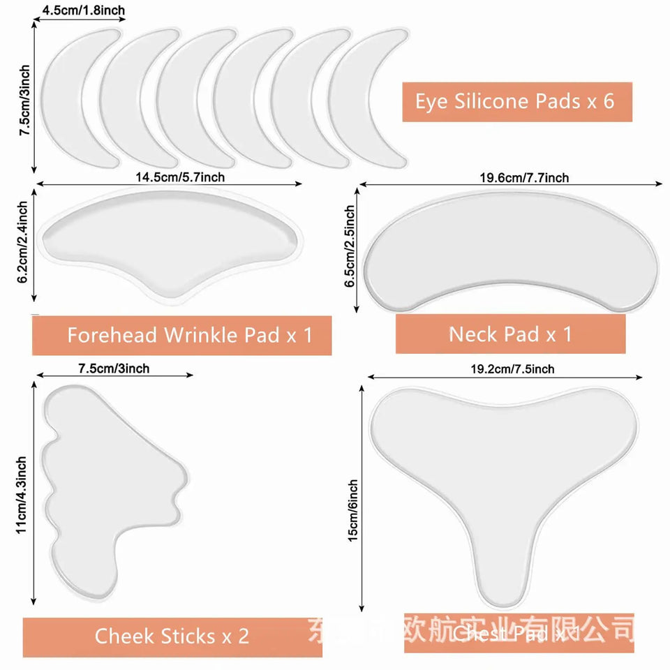 Silicone Wrinkle Stickers Set Facial Hand Skin Care Firming Skin Wrinkle Removal Silicone Patches Lift Chest Anti-Wrinkle Pad