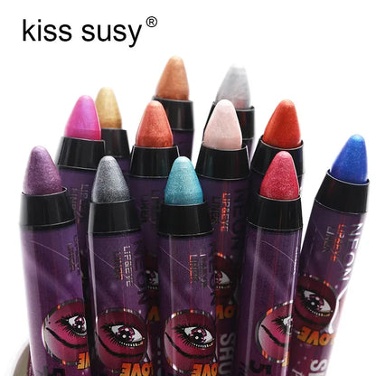 2 In 1 Eyeshadow Lipstick Stick Pencil Waterproof