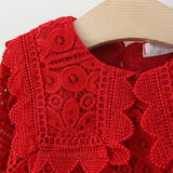 Girl Clothes Korean Fashion Doll Collar Long Sleeve Lace Baby 1st Birthday Dresses Princess