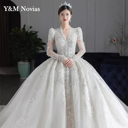 Luxury Bedading Long Sleeve Winter Wedding Dress