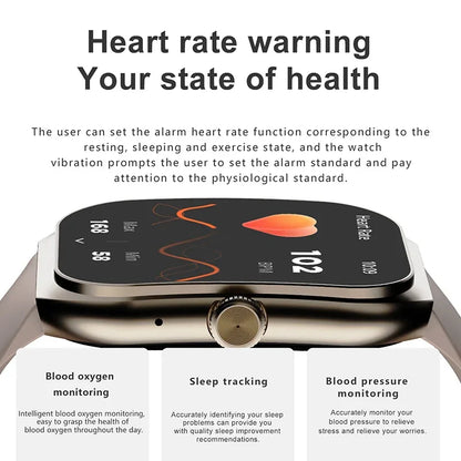 New Men Smart Watch HD Bluetooth Call 2.1 Inch AMOLED Screen GPS Sport Tracker Blood Pressure Women NFC Original Smartwatch