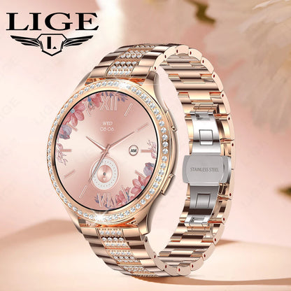 LIGE 1.32 inch Women Smart Watch Bluetooth Call AI Voice Assistant Women's Watches