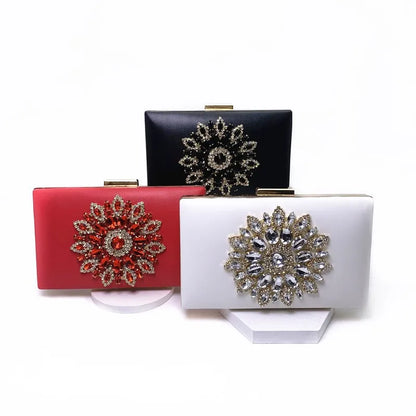 White Women Clutch Bag Wedding Clutch Purse Bridal Evening Crystal Summer Bags for Women