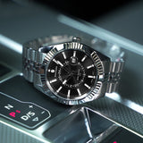 SAPPHERO Mens Watches luxury Business Stainless steel Wristwatch 100m Waterproof Bleu Quartz luminous Clock Gift for Men