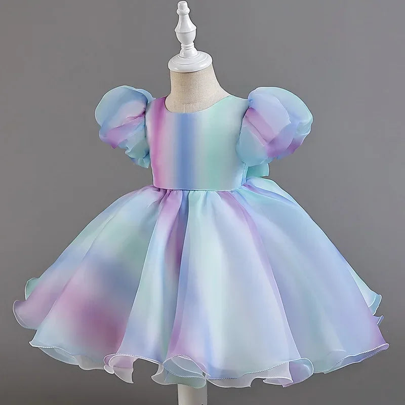 Fashion Baby Girl Dress Lace Mesh Shorts Sleeve Kids Dresses for Girls Summer Children Girls Party Dress 1-6 Years