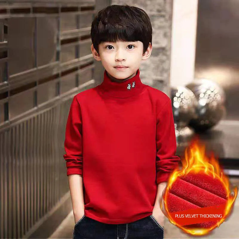 Children's Sweater High-neck Sweatshirts for Boys Clothes Girls Turtleneck Clothing Knitted Sweater