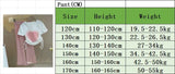 Girls Sweet Suit Teenager  New Love Printed Short-sleeved + Casual Wide-leg Pants Two-piece