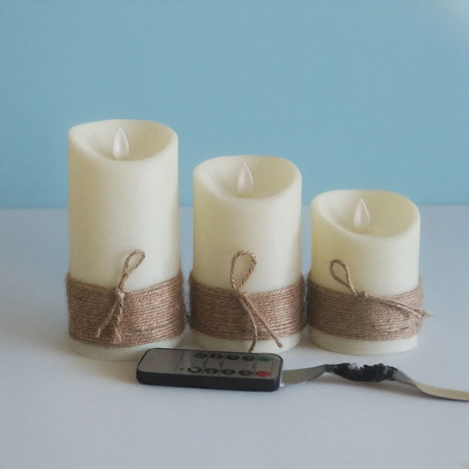 3pcs/Set Dancing Flame Remote Led Candles